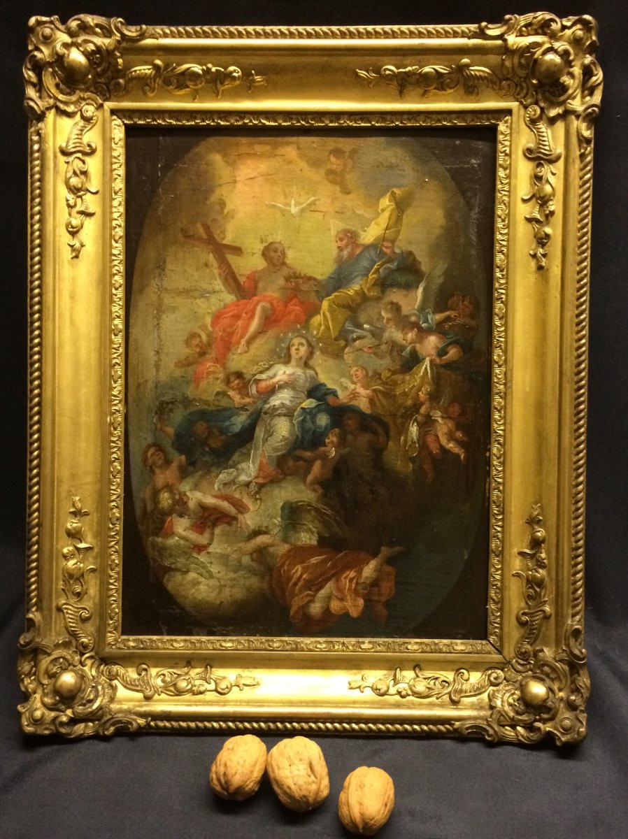 tableau, peinture XVIII° : l 'assomption-photo-2