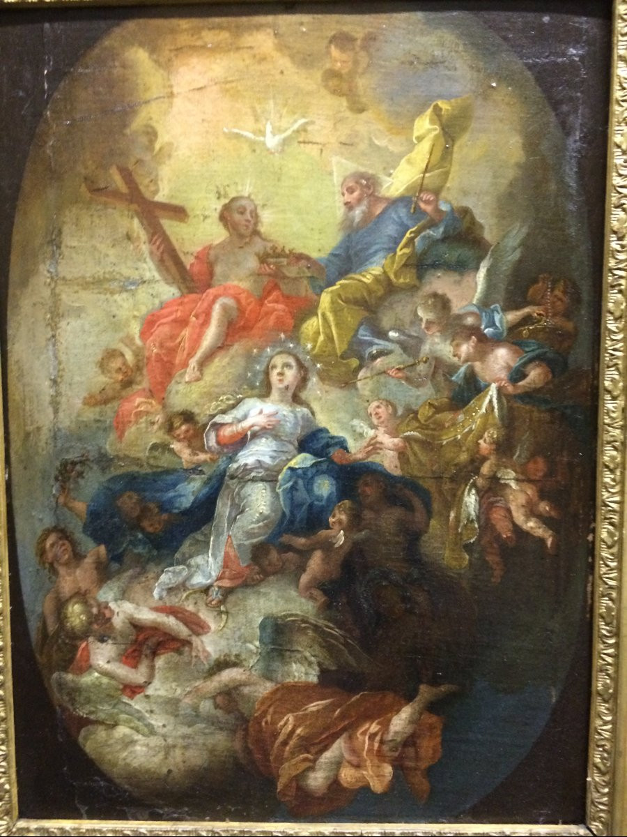 tableau, peinture XVIII° : l 'assomption-photo-3