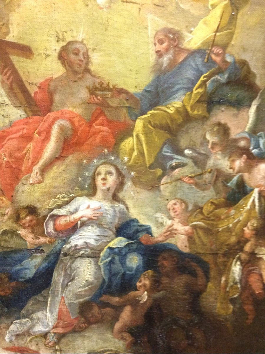 tableau, peinture XVIII° : l 'assomption-photo-4
