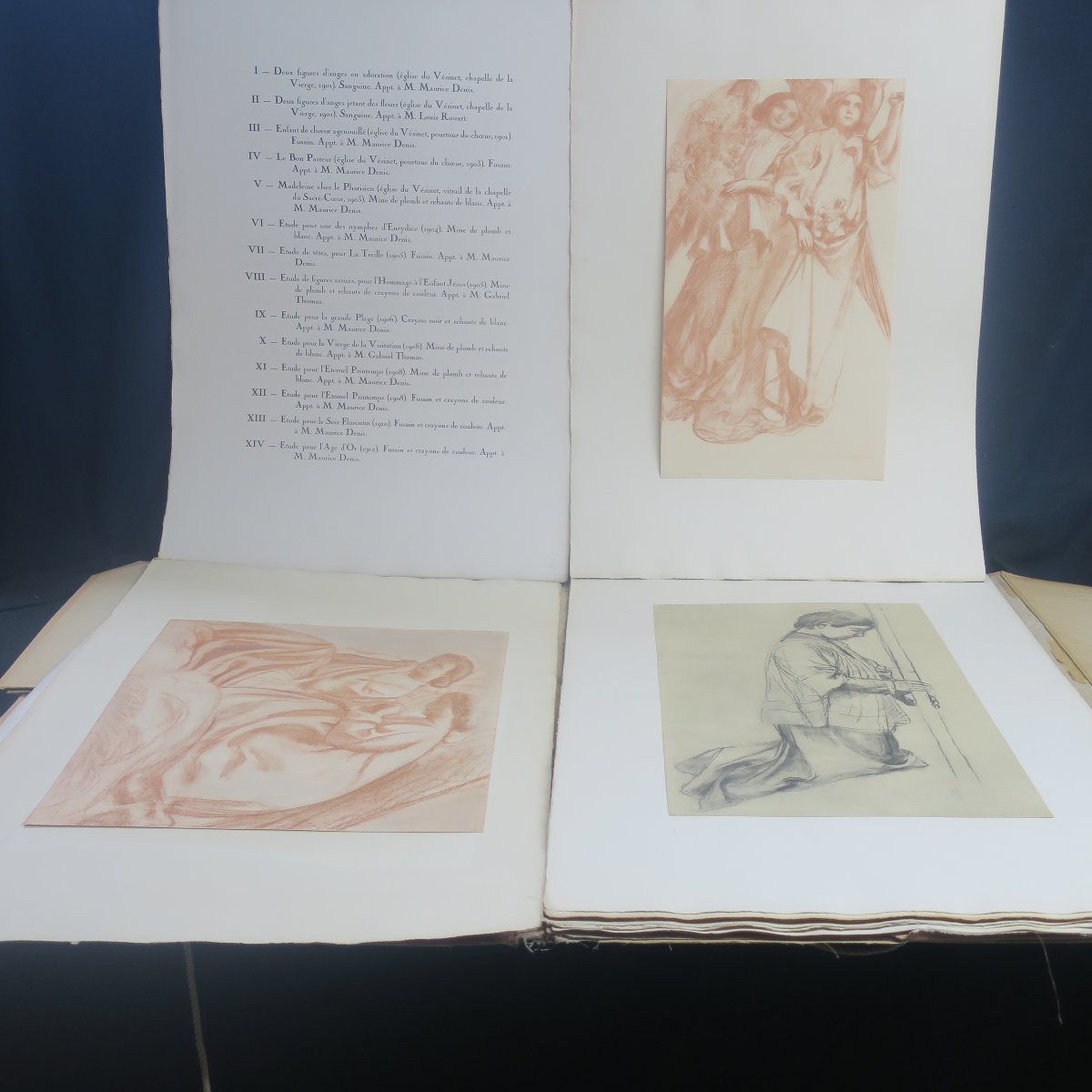 Maurice Denis,. vingt cinq Ssanguines, dessins réhaussés et dessins reproduits e-photo-4