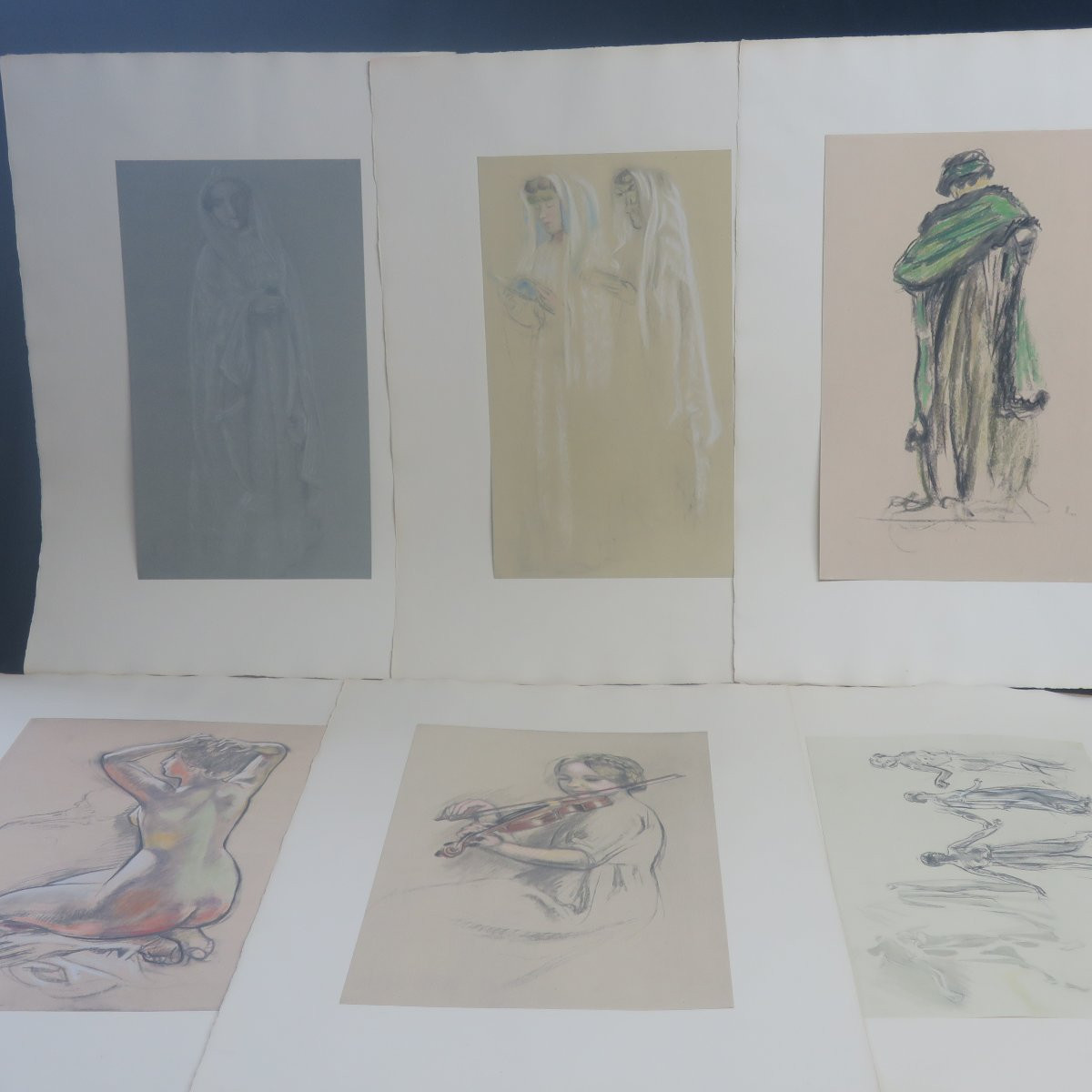 Maurice Denis,. vingt cinq Ssanguines, dessins réhaussés et dessins reproduits e-photo-2
