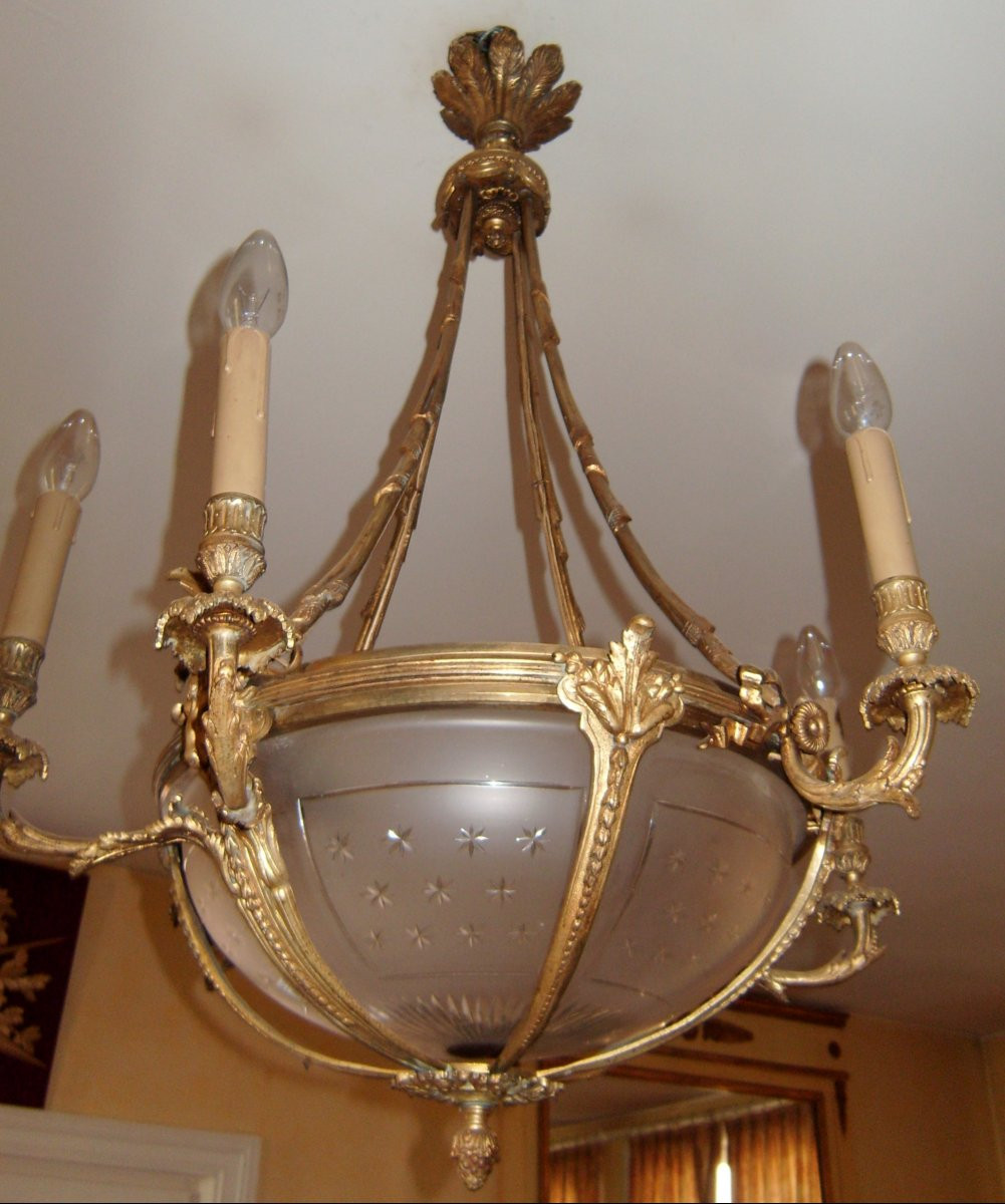 Napoleon III Bronze And Crystal Chandelier-photo-3