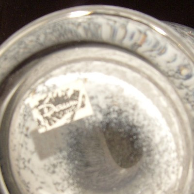 Vase Daum blanc laiteux avec inclusion de feuilles d'or.-photo-4