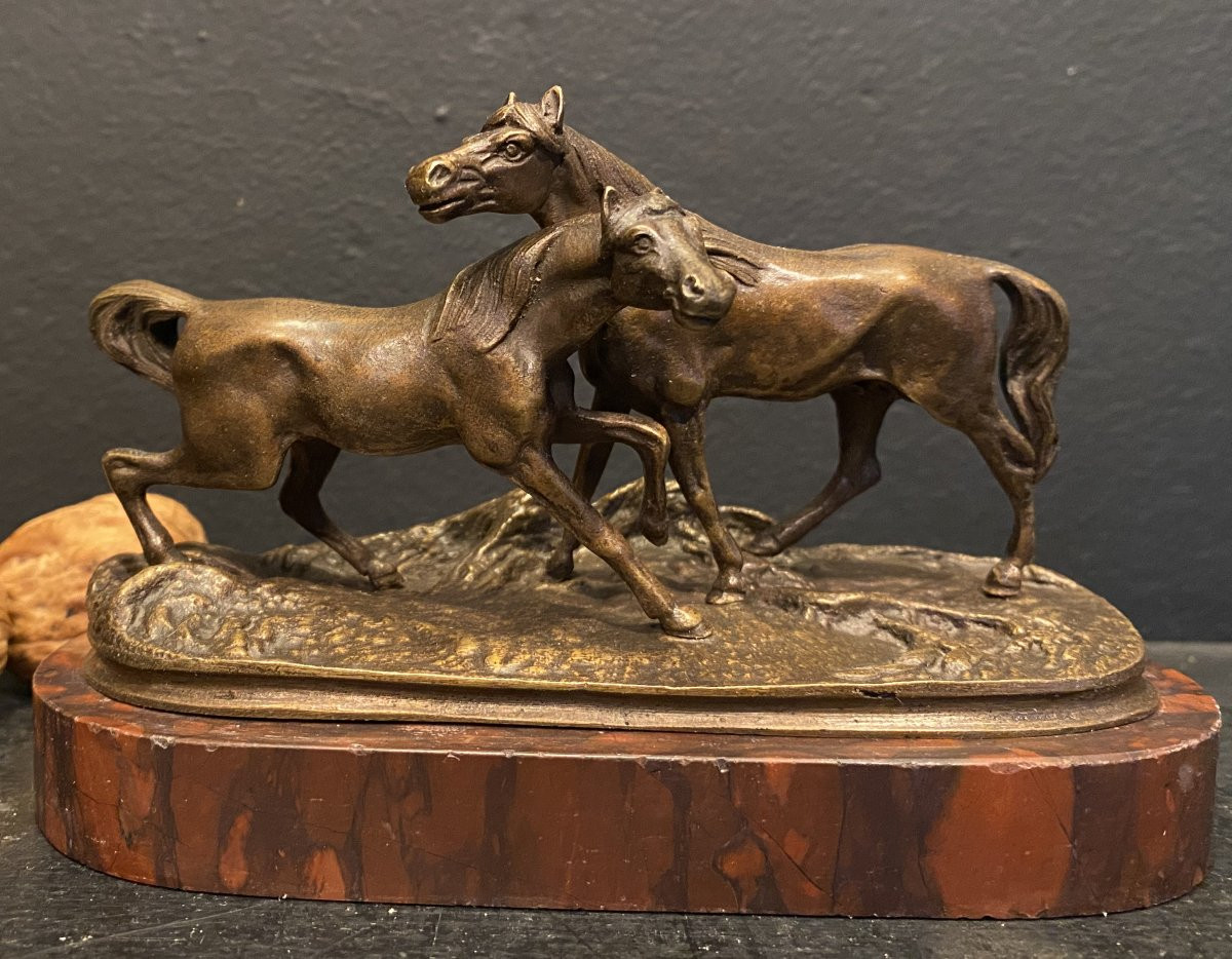 deux chevaux, petit bronze-photo-3