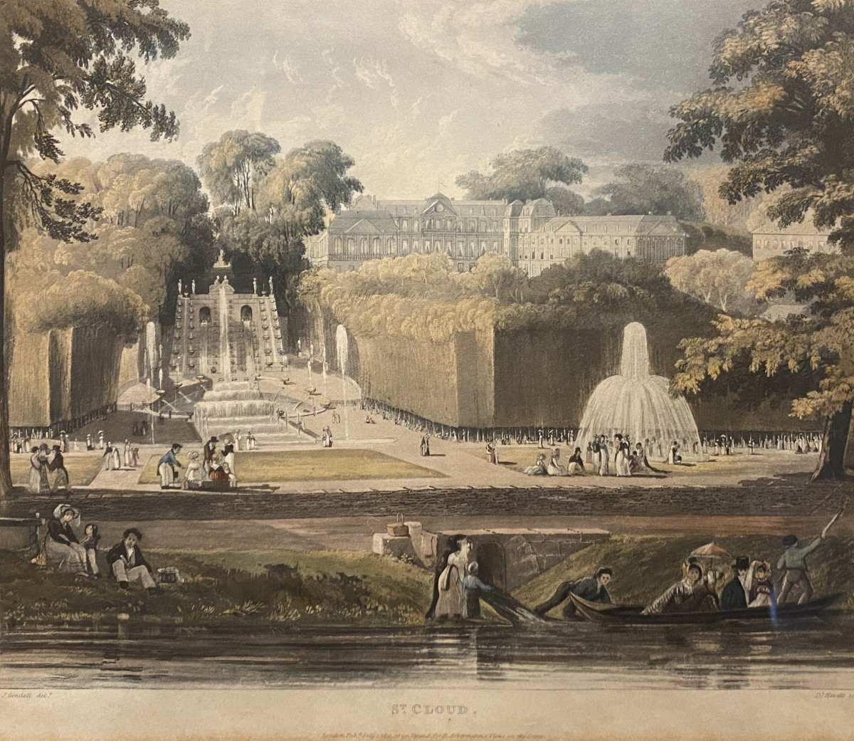 Saint Cloud, gravure colorée du XIX°-photo-3
