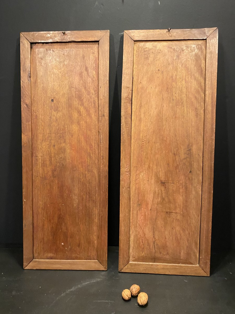 Pair Of Carved Wooden Panels-photo-5