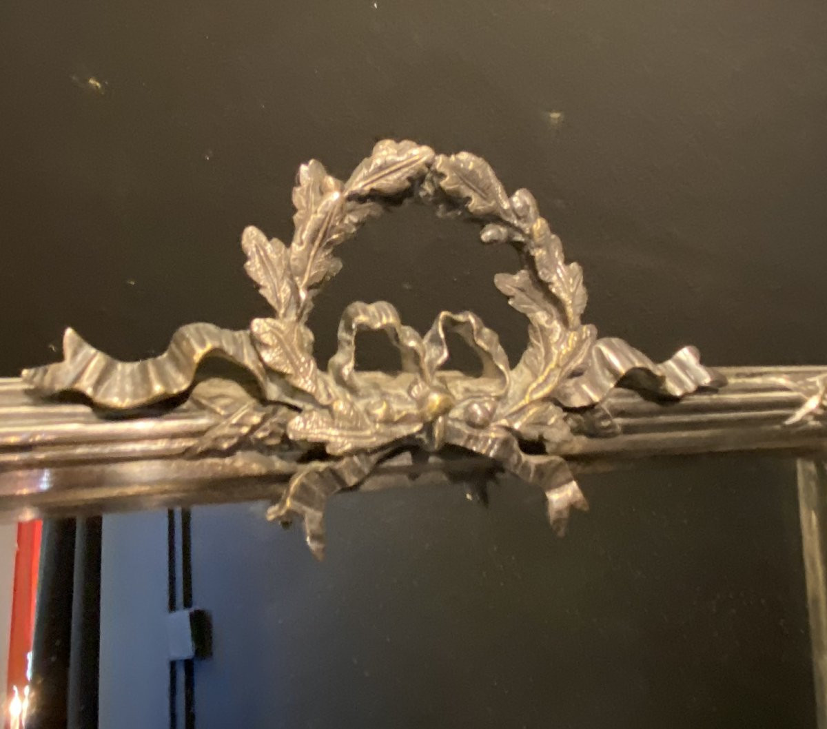 miroir de table en métal argenté-photo-1