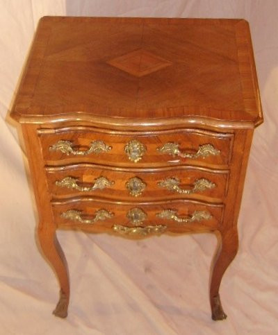 chevet Louis XV marqueté toutes faces -photo-2