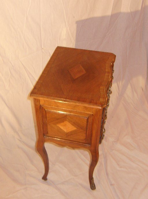 chevet Louis XV marqueté toutes faces -photo-7