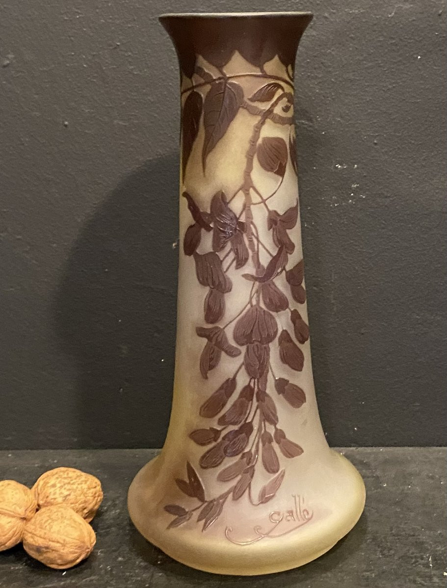 vase Gallé à décor de glycine-photo-1