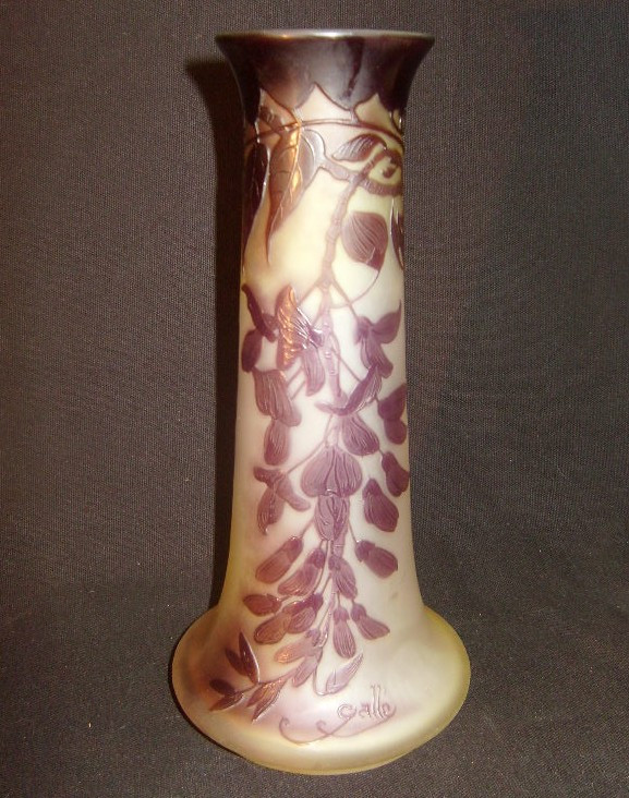 vase Gallé à décor de glycine