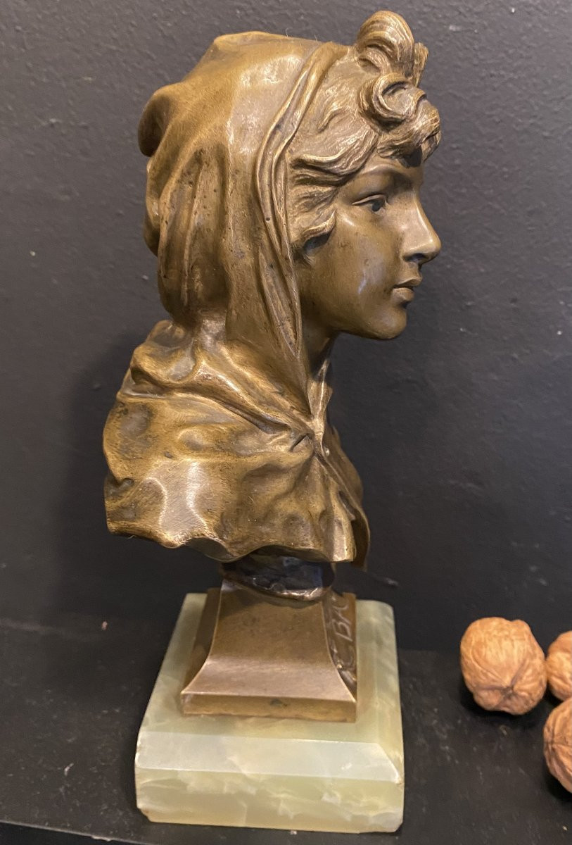 Art Nouveau Bronze Bust-photo-4