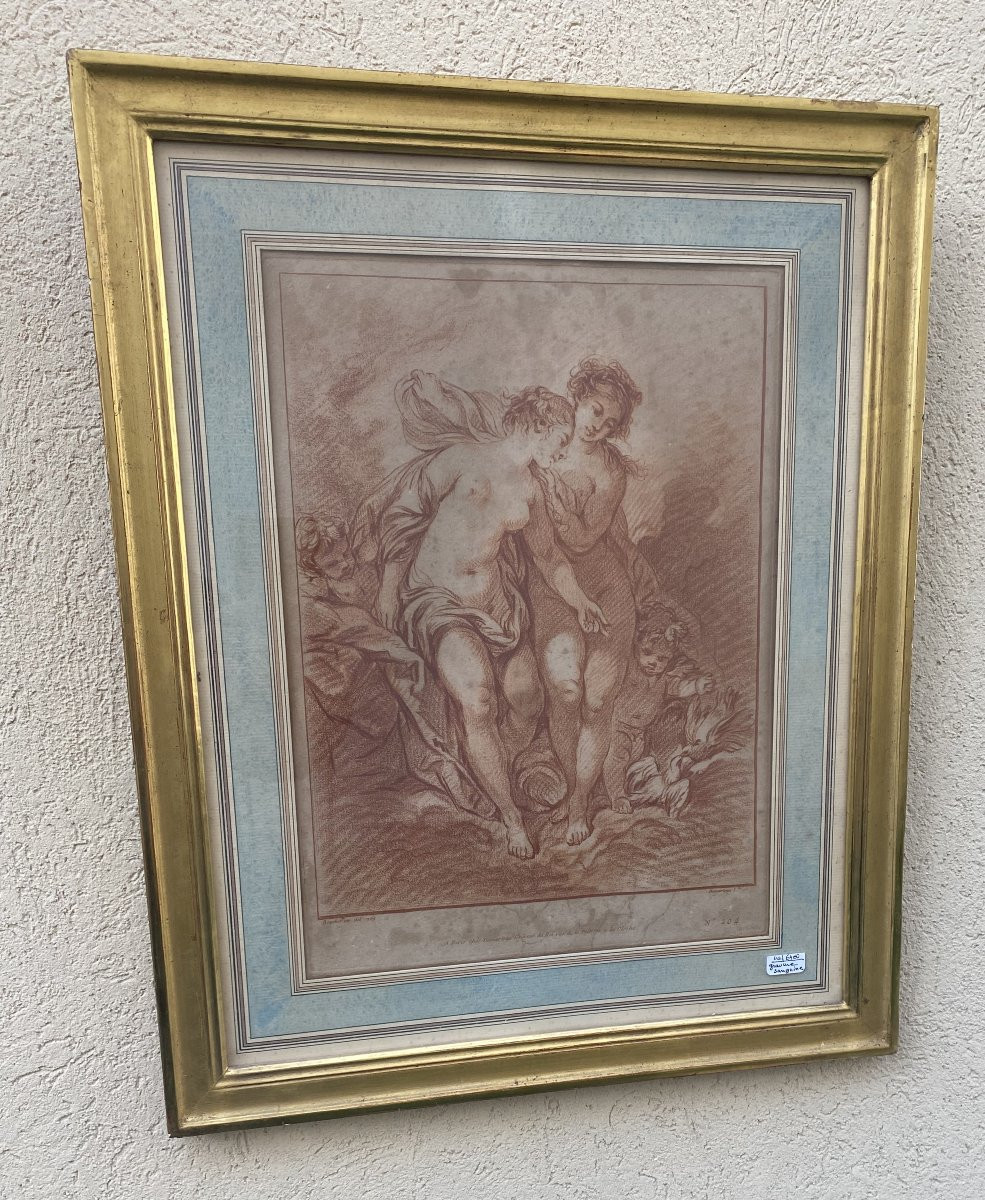 18th Century Red Chalk Engraving By Boucher-photo-4