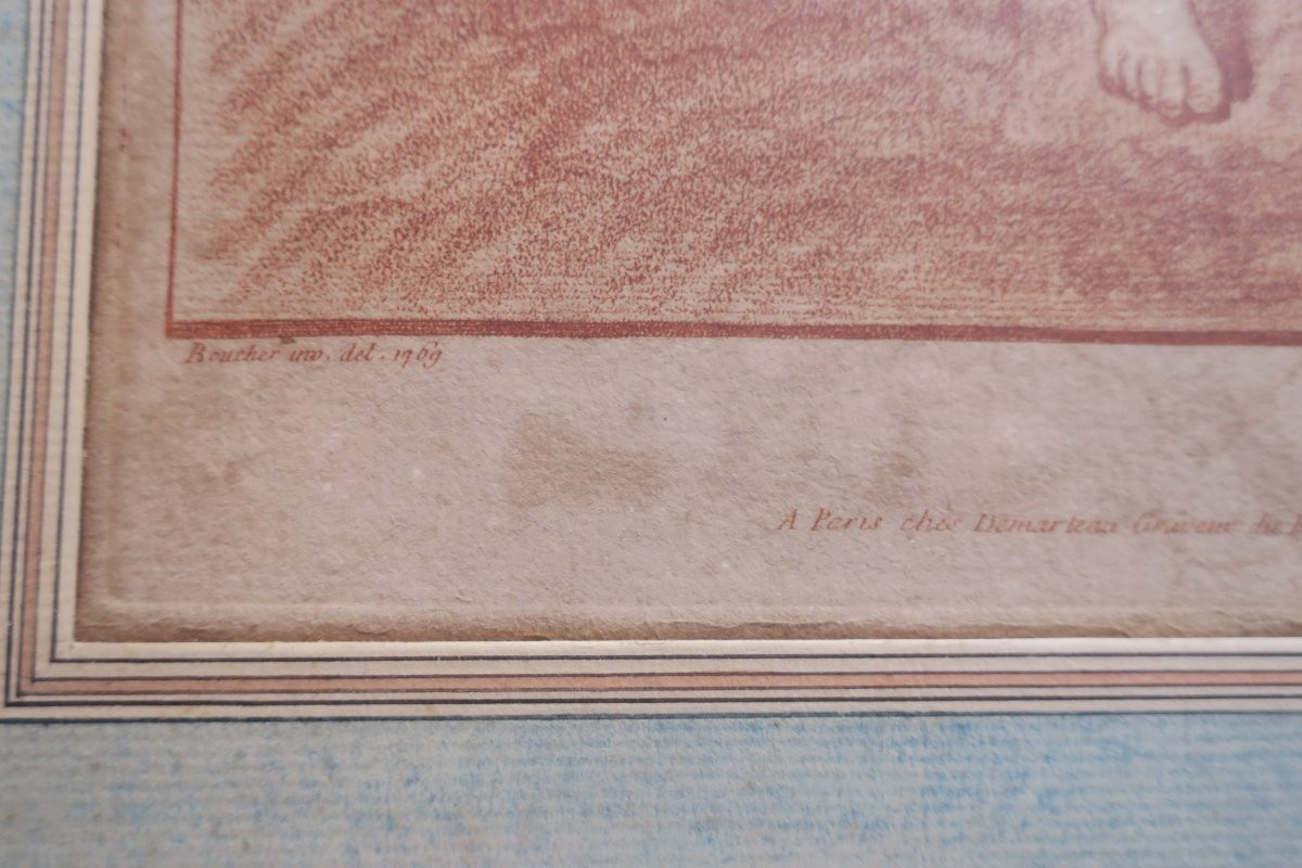 18th Century Red Chalk Engraving By Boucher-photo-2