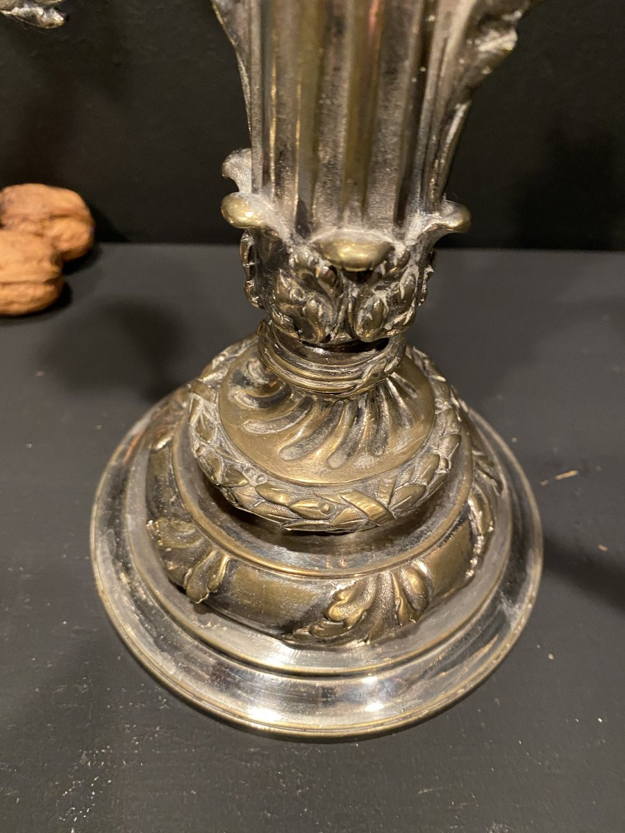 Pair Of Silver-plated Candlesticks-photo-3