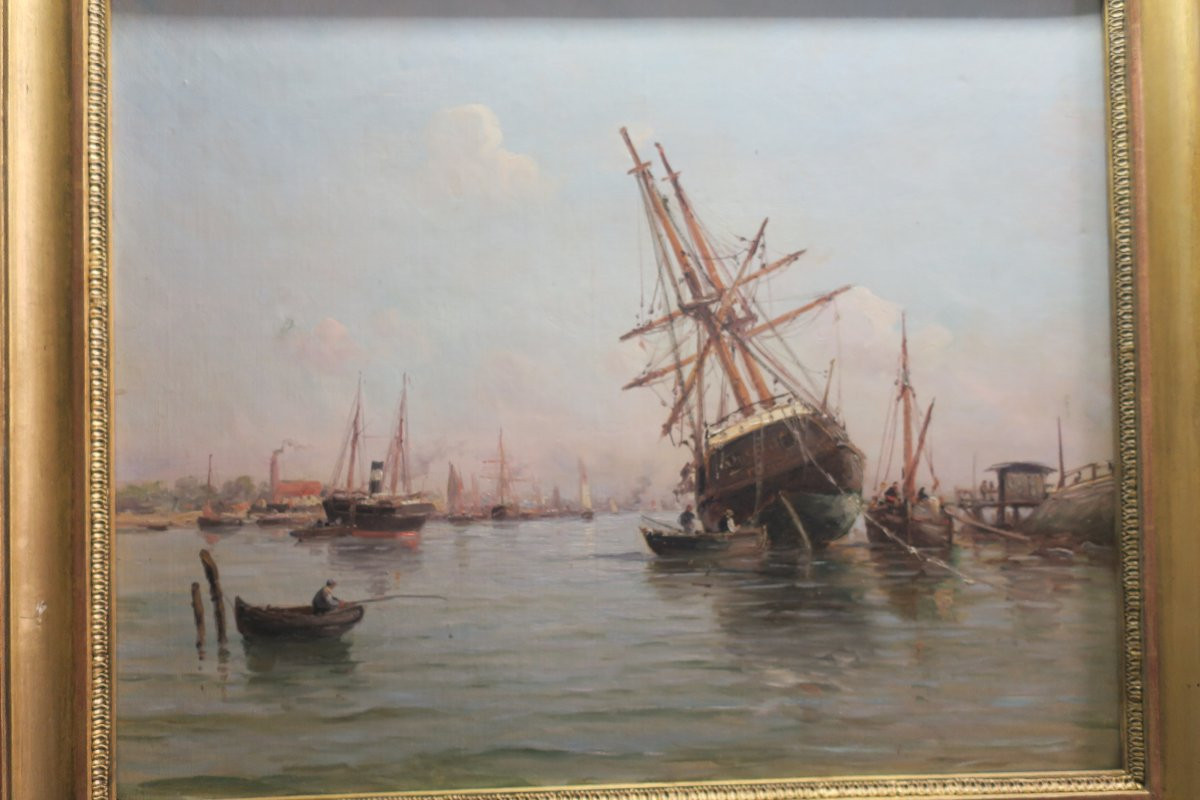 Painting, Marine Painting From The 19th Century-photo-1