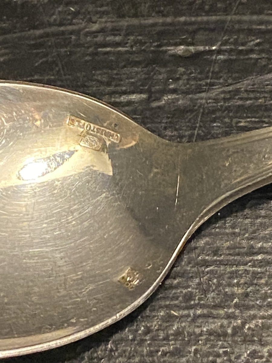 12 Small Silver-plated Metal Spoons, Christofle-photo-3