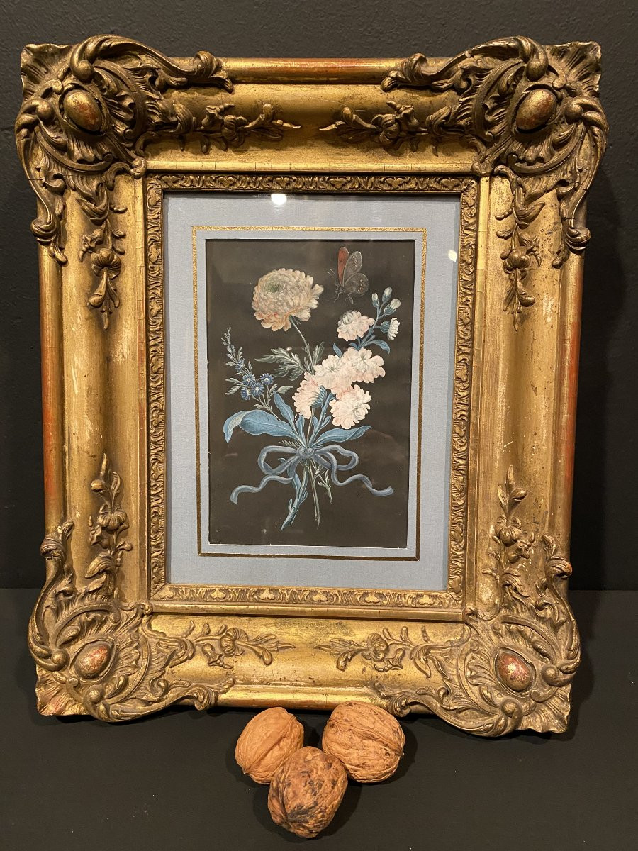 tableau, petite gouache XVIII°-photo-3