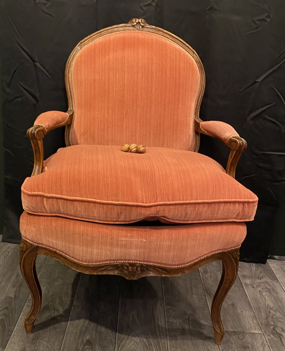 fauteuil à la reine d'époque Louis XV-photo-2