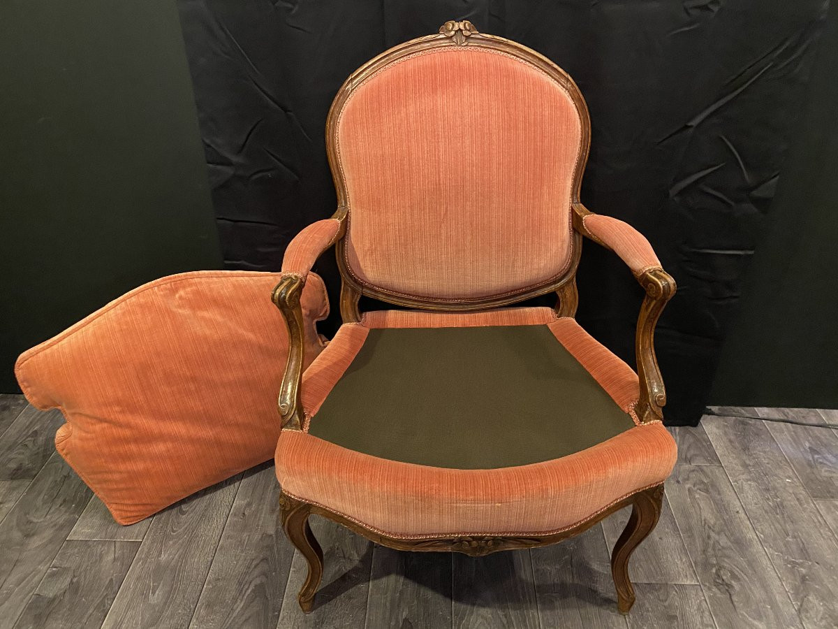 fauteuil à la reine d'époque Louis XV-photo-4
