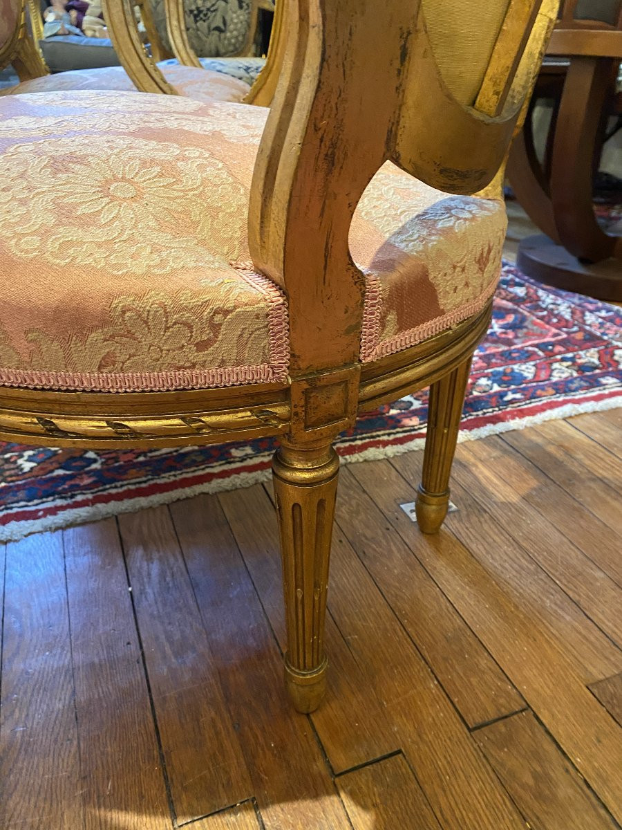Louis XVI Style Giltwood Living Room-photo-5