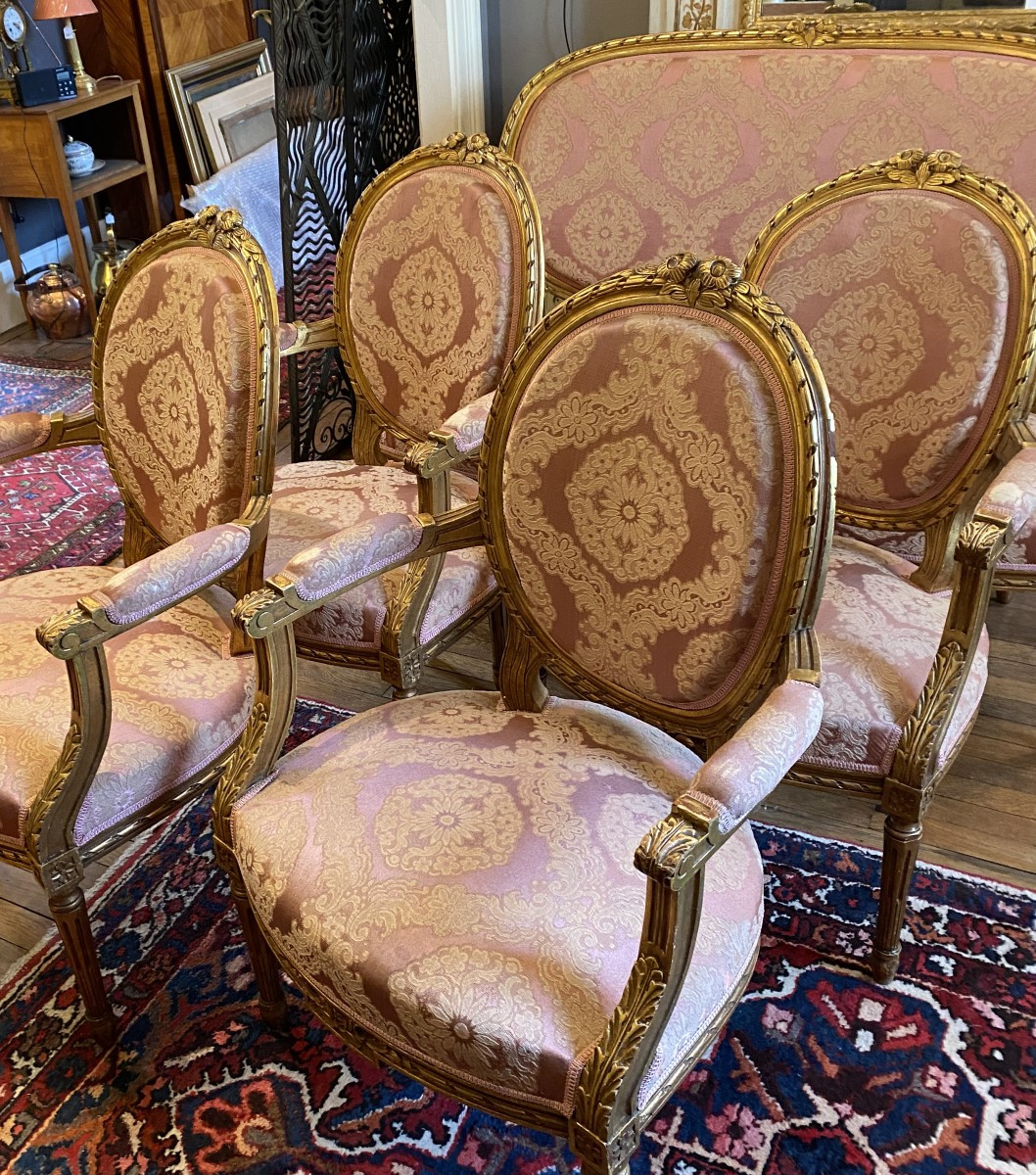 Louis XVI Style Giltwood Living Room