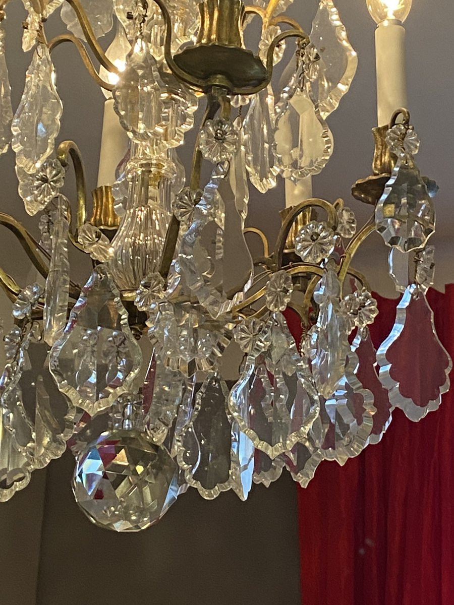lustre en cristal à six bras de lumières-photo-3