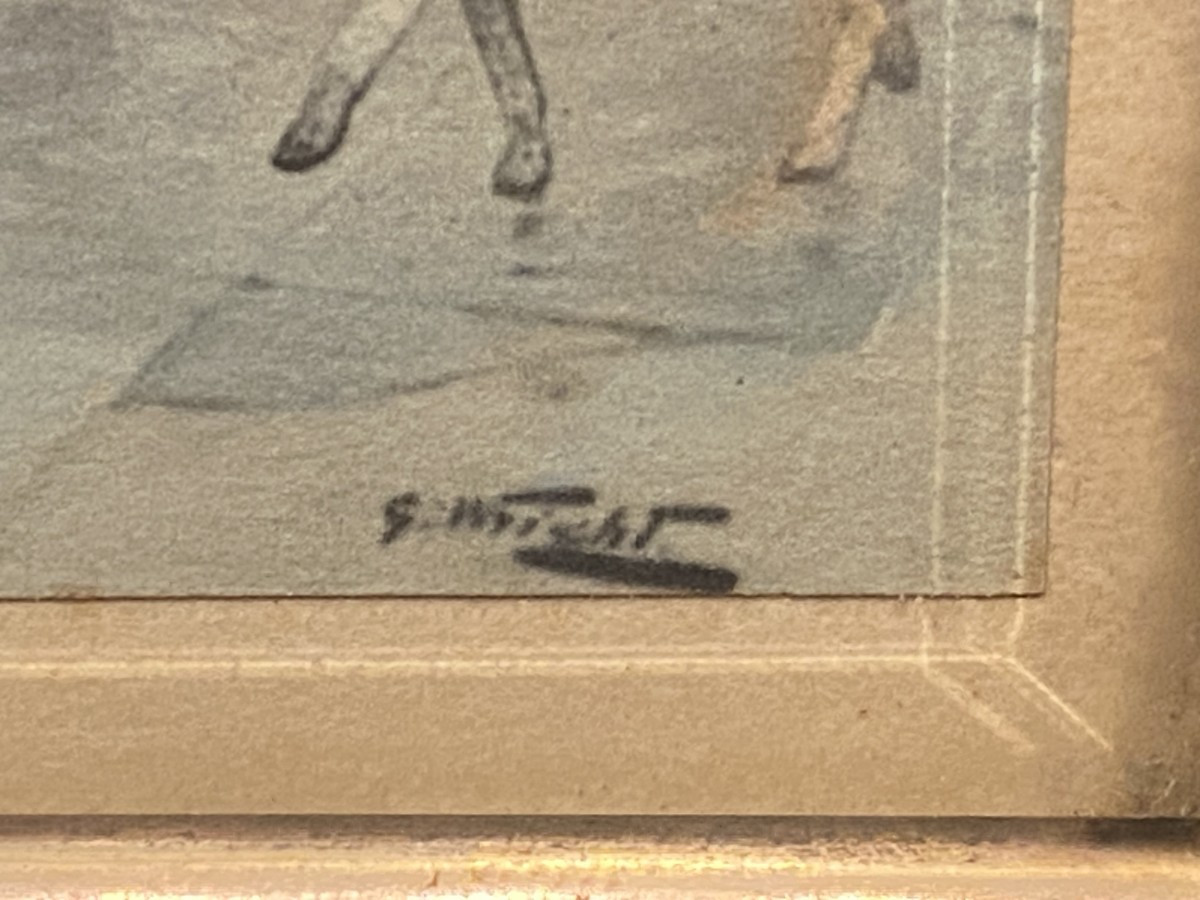 boite à courriers Napoléon III, aquarelles de chasse à courre-photo-8