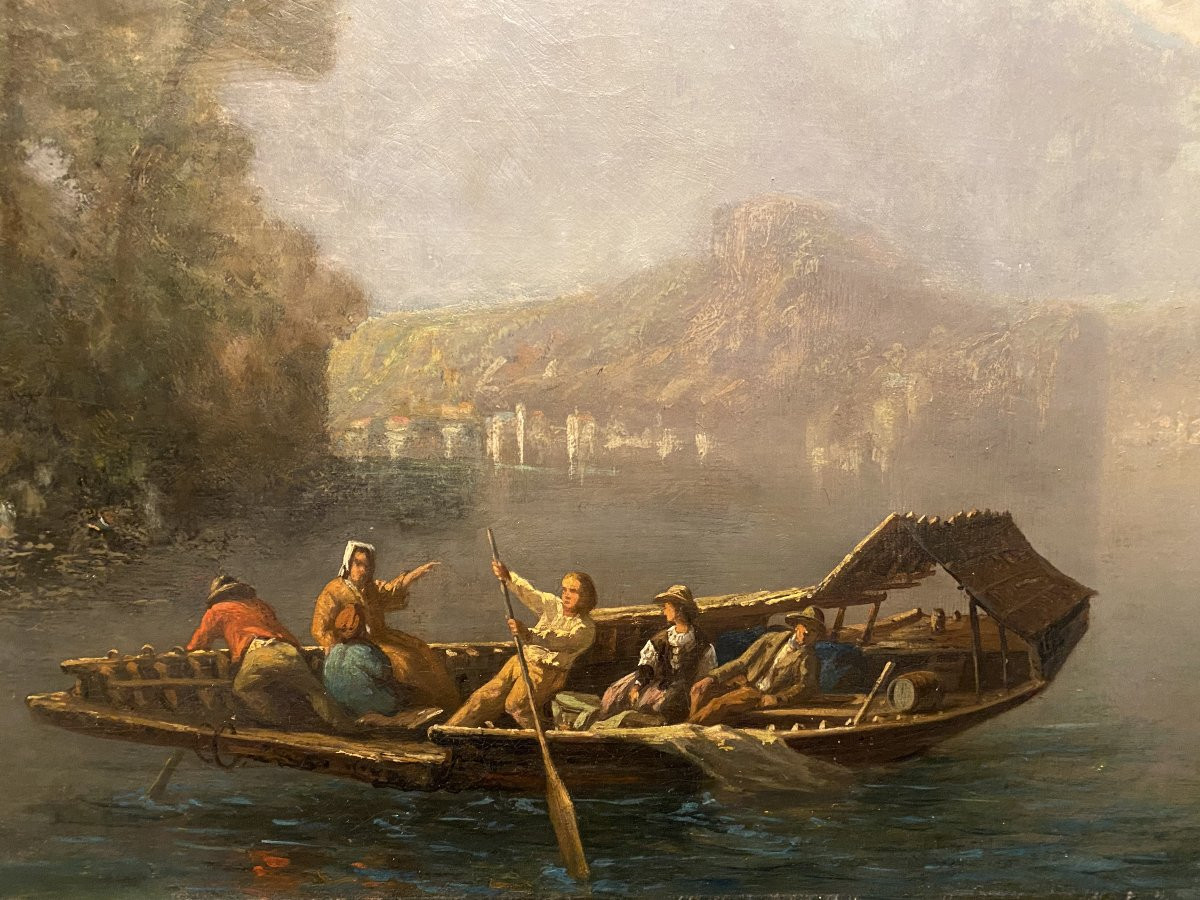 Tableau, peinture signée Carrer. Paysage de montagne-photo-1