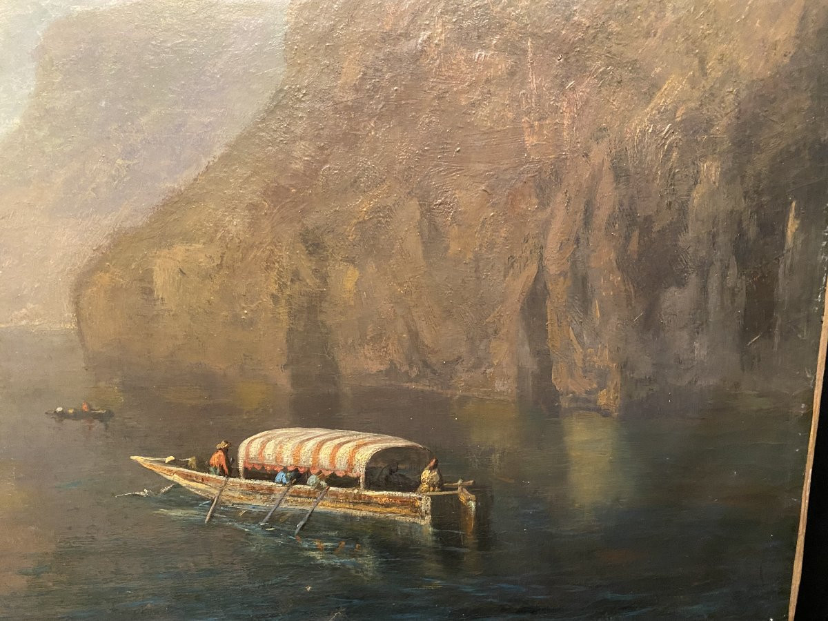 Tableau, peinture signée Carrer. Paysage de montagne-photo-2