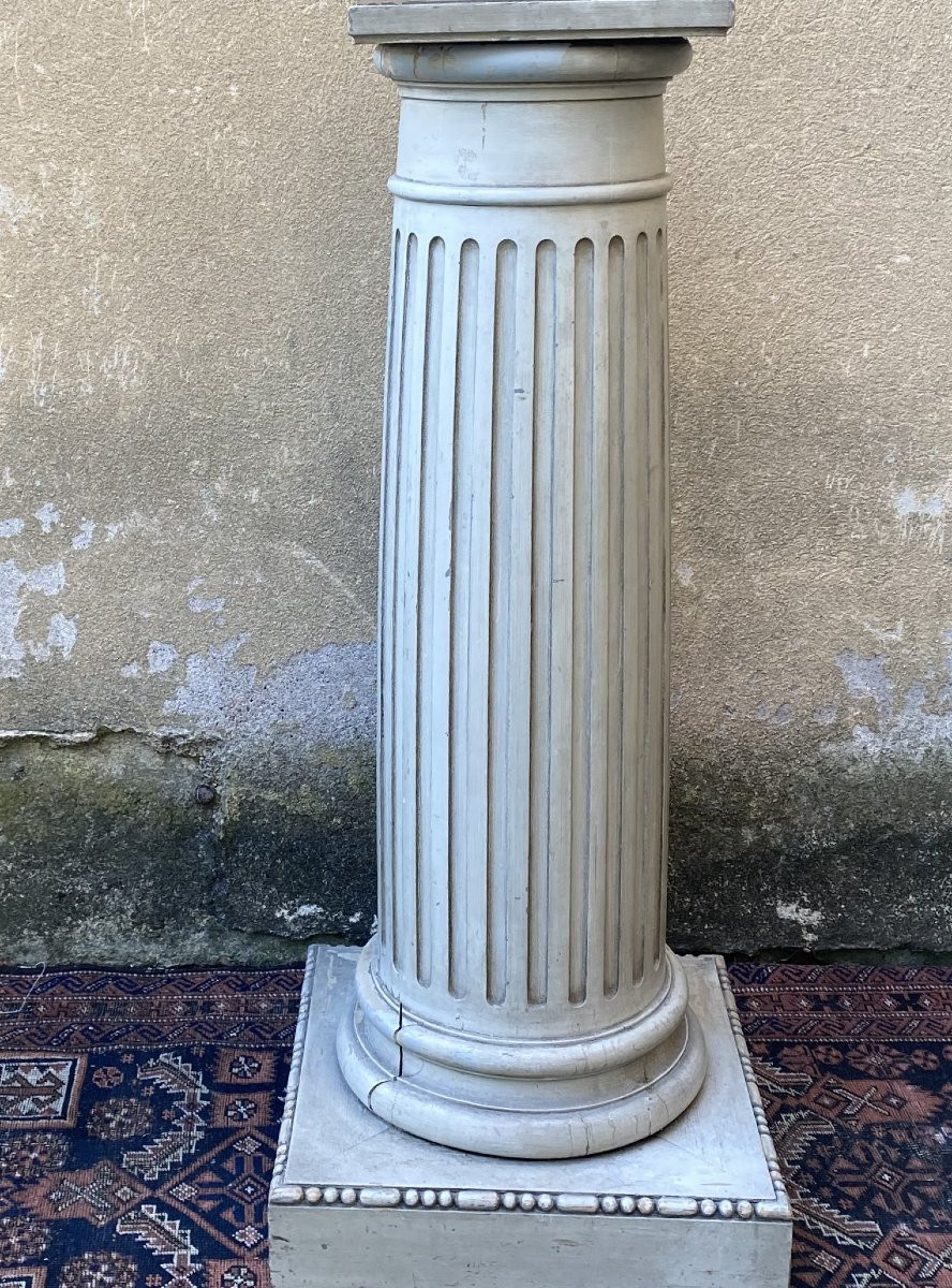 importante colonne en bois peint-photo-4