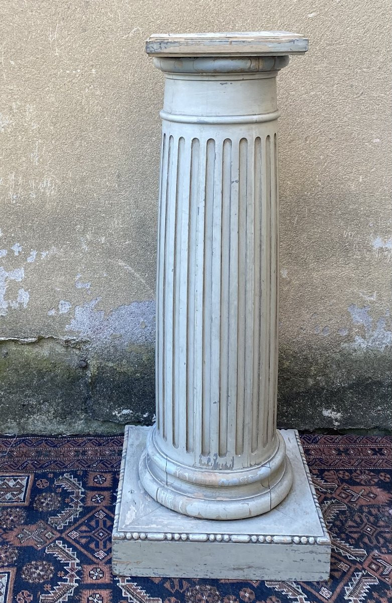 importante colonne en bois peint-photo-1