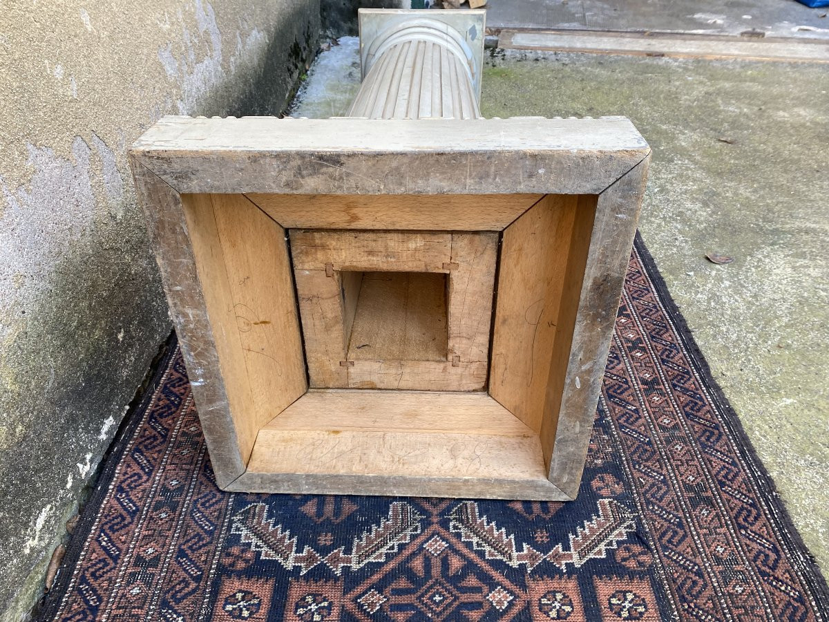 importante colonne en bois peint-photo-4