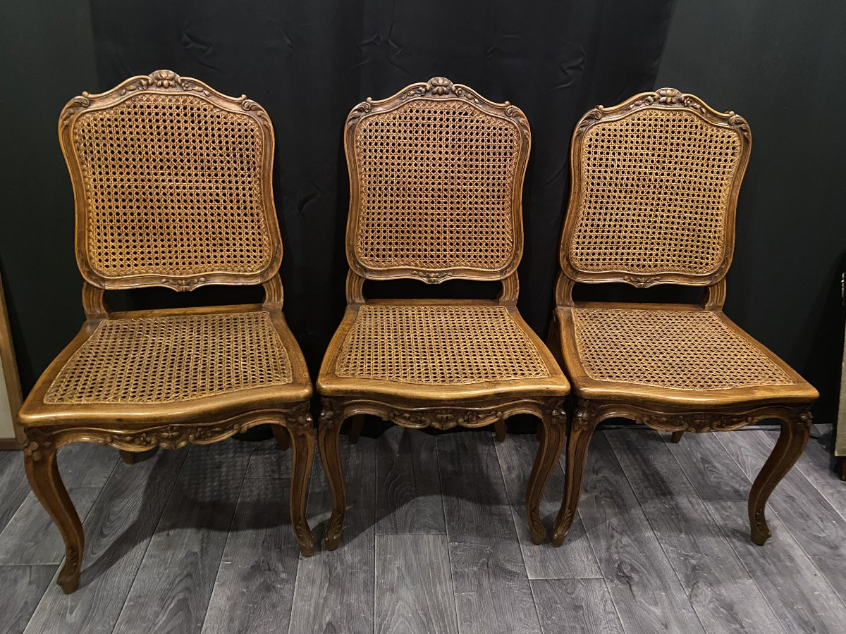 Set Of Six Caned Chairs-photo-3