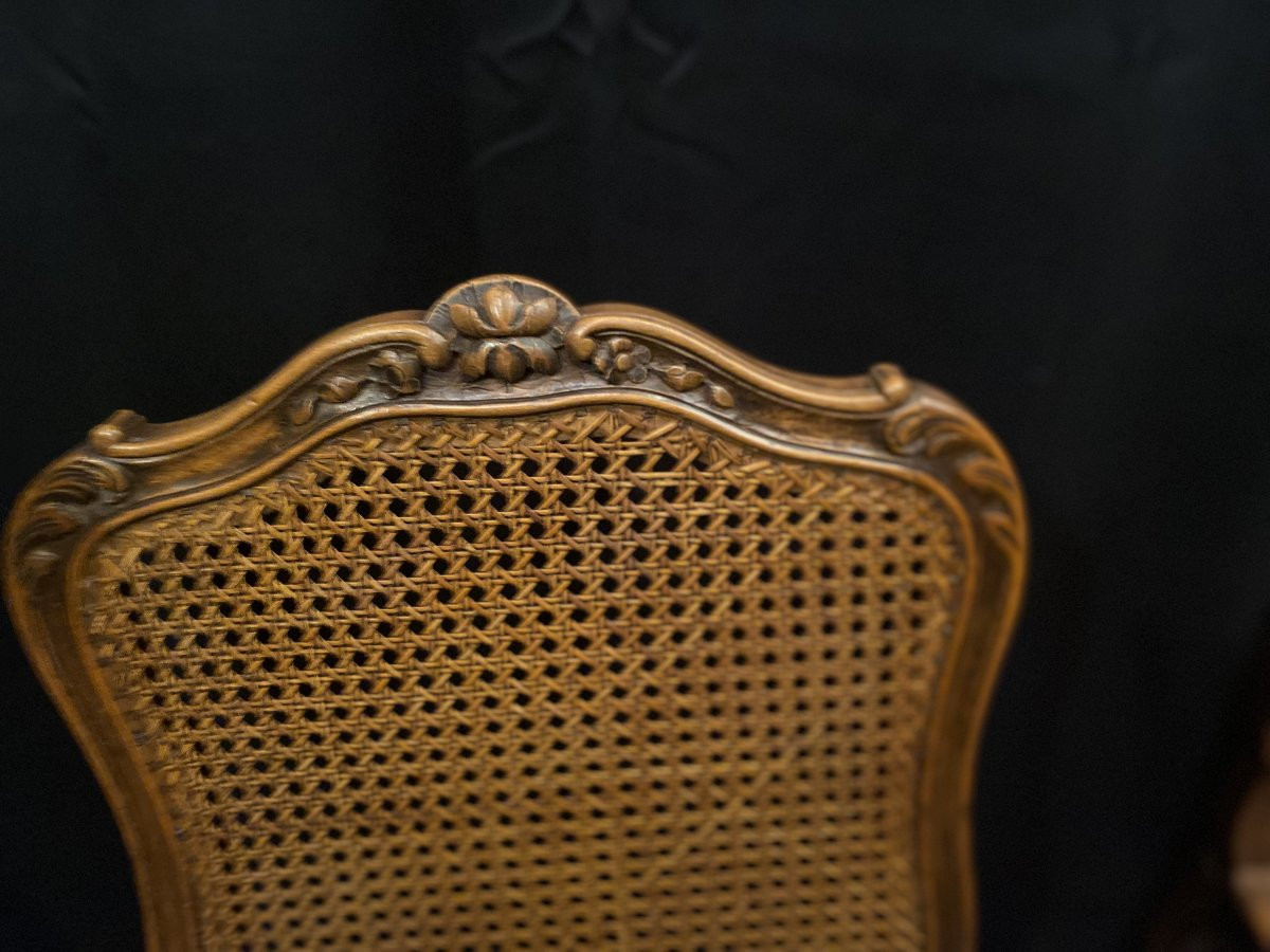 Set Of Six Caned Chairs-photo-6