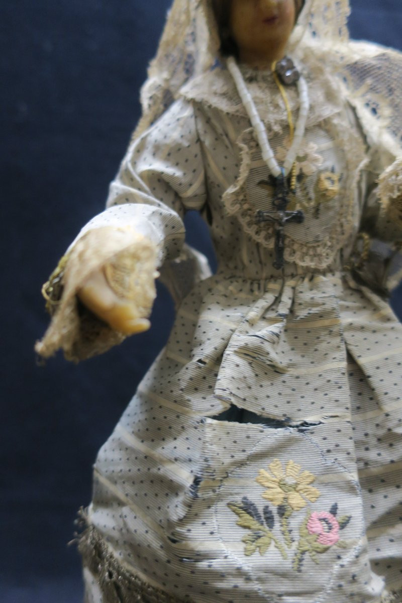 Vierge habillée  en cire XVIII°-photo-3
