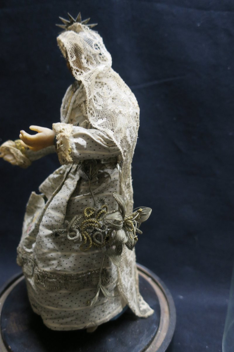 Vierge habillée  en cire XVIII°-photo-4