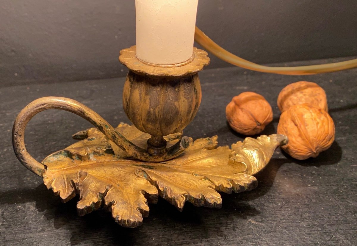 petit bougeoir art dét nouveau monté en lampe-photo-3