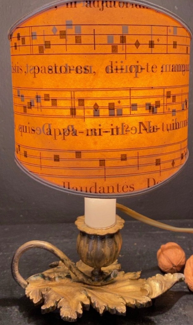 petit bougeoir art dét nouveau monté en lampe