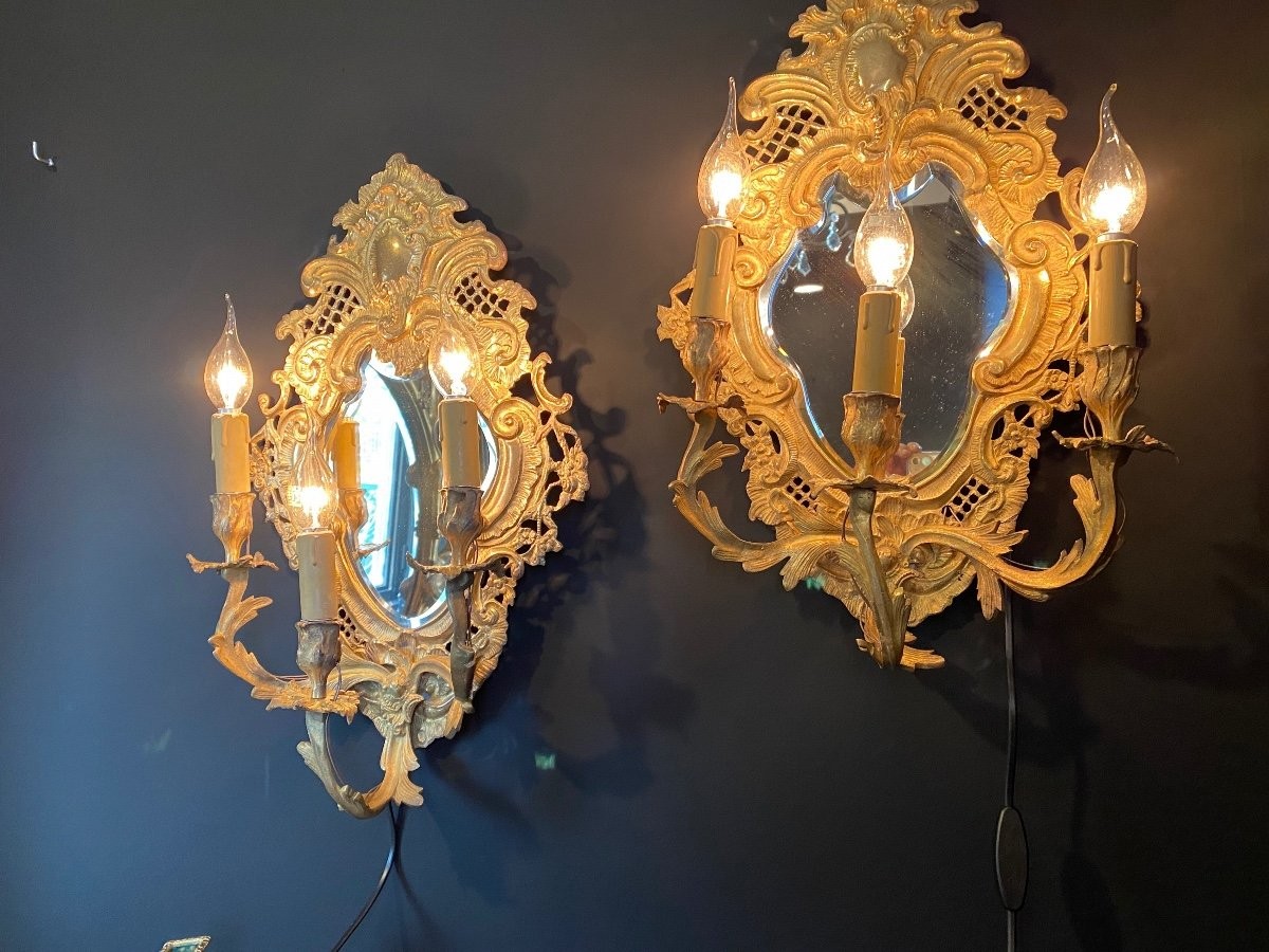 paire d'appliques à fond de glace