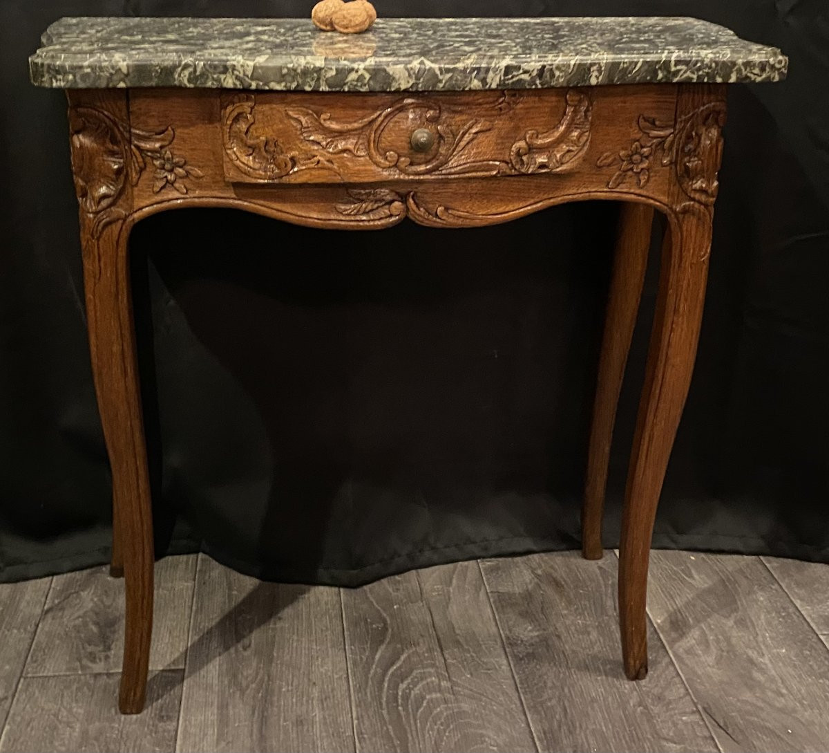 Very Small Oak Console Table-photo-3