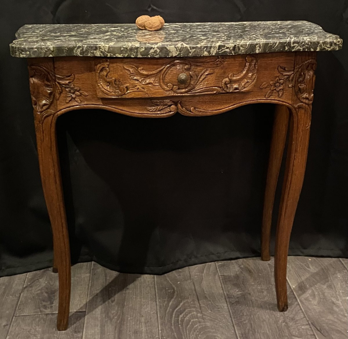 Very Small Oak Console Table-photo-4