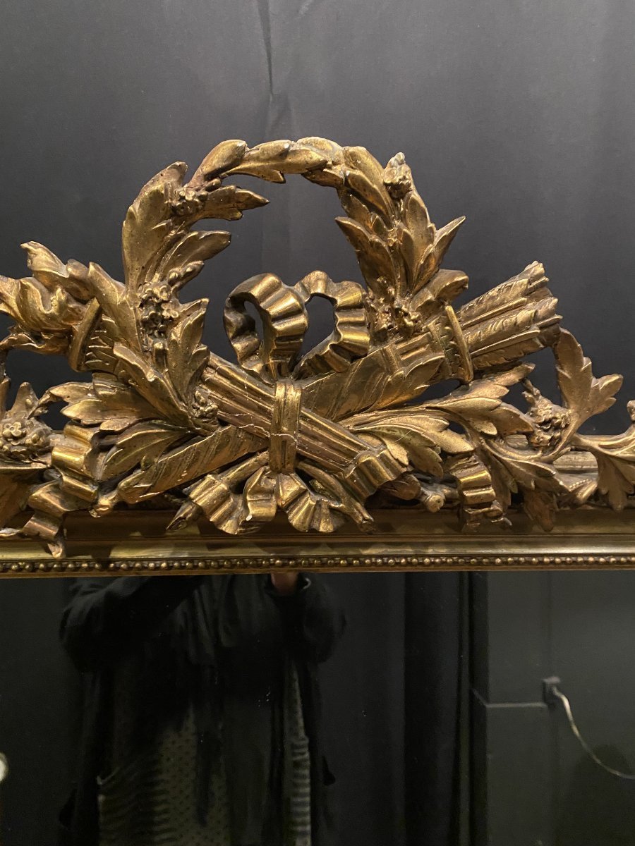 Gilded Wood Fireplace Mirror-photo-2