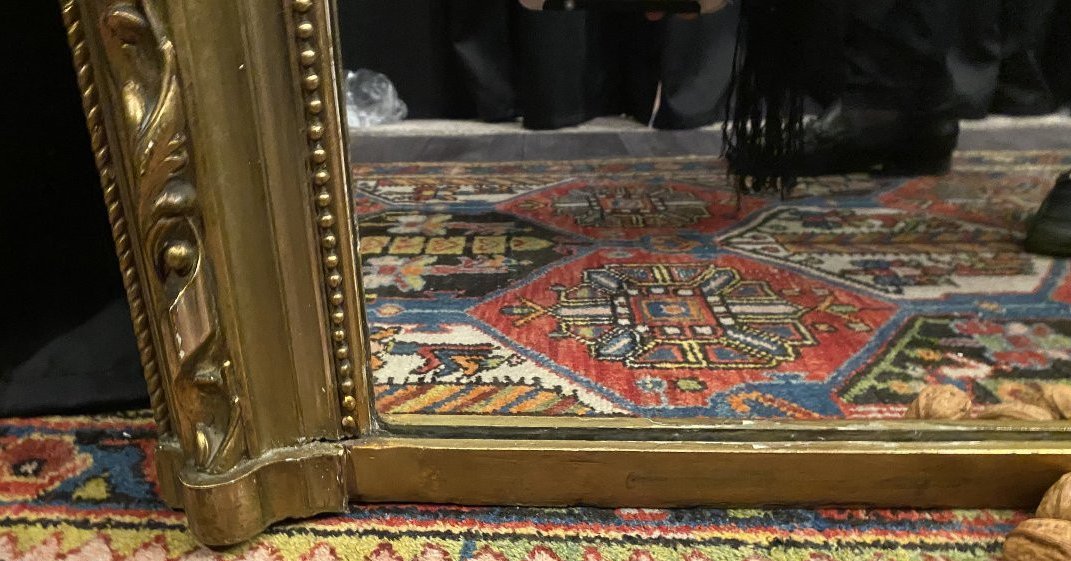 Gilded Wood Fireplace Mirror-photo-1