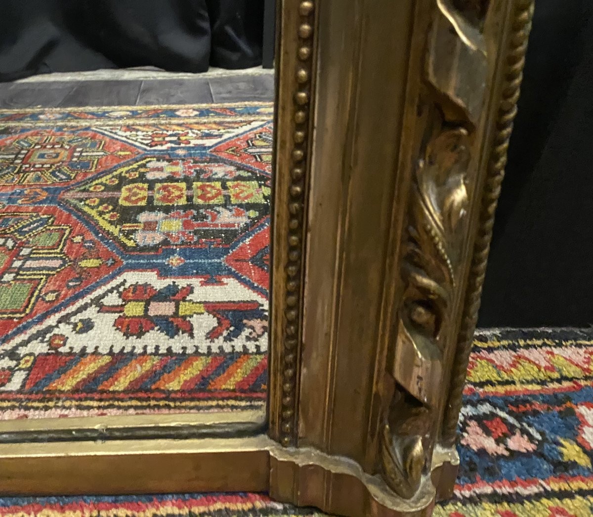 Gilded Wood Fireplace Mirror-photo-2