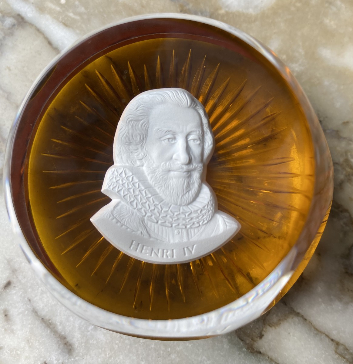 presse papier  de Baccarat représentant Henri IV-photo-3