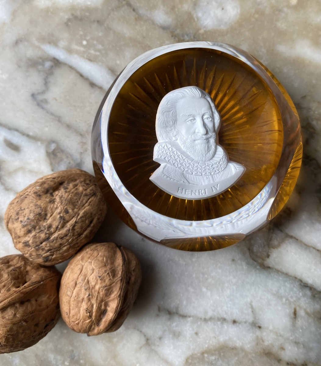 presse papier  de Baccarat représentant Henri IV-photo-4