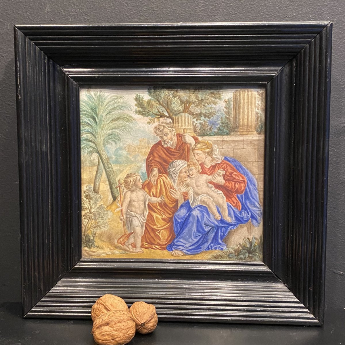 La sainte famille, aquarelle du XVII°-photo-2