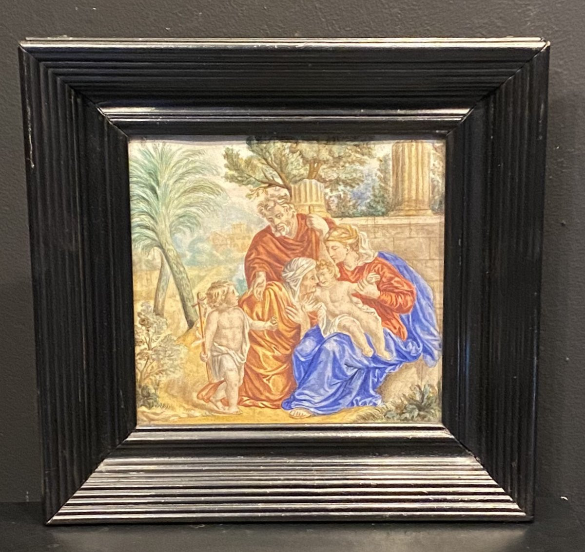 La sainte famille, aquarelle du XVII°-photo-3