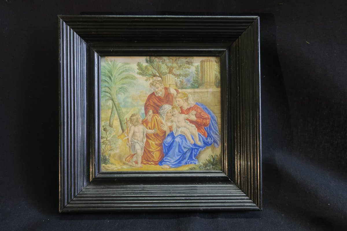 La sainte famille, aquarelle du XVII°-photo-4